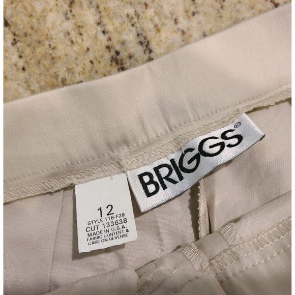 Vintage 1990s Briggs Ankle Comfort High Waist Mom Khaki Tan Women 12 Inseam 25" - Picture 4 of 12